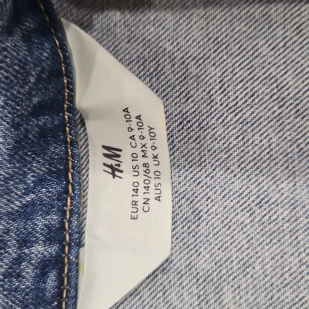 H&M Blue Frayed Denim Jacket kods size 10 - Picture 3 of 5